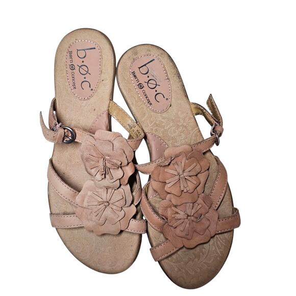 B.O.C. Born Concept Womens Pink Leather Block Heel Slide Sandals Size 7 Preppy - Picture 5 of 10